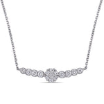 Round Cut Cubic Zirconia in 925 Sterling Silver Necklace 4