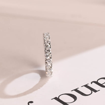 Stunning 0.3 TCW Round Moissanite Stones Half Eternity Wedding Band 9