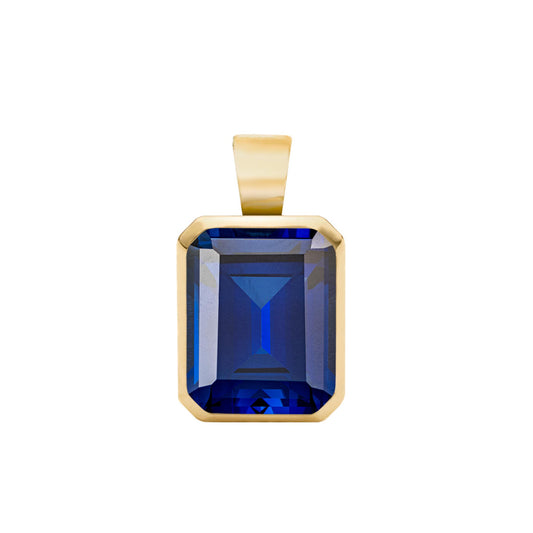 4.0 CT Emerald Sapphire Lab Made Diamond- September Birthstone Necklace 1