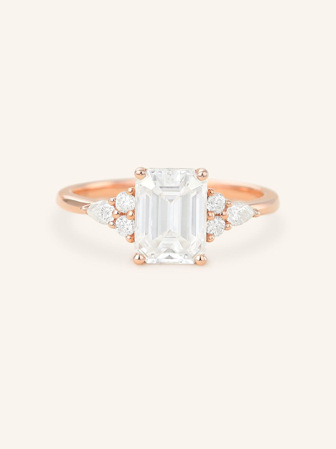Stunning 2.0 CT Marquise Moissanite Engagement Ring with Cluster Design 5