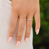 Stunning 0.4 TCW Round Moissanite Stones With Full Eternity Wedding Band 8