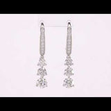 Round Cut Cubic Zirconia in 925 Sterling Silver Earrings 5