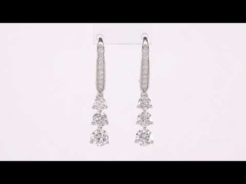 Round Cut Cubic Zirconia in 925 Sterling Silver Earrings 5