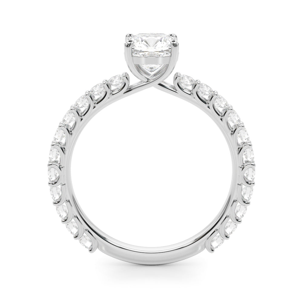 Stunning 0.50-1.50 CT Cushion Moissanite Engagement Ring with Pave Design 3