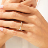 Stunning 0.20 CT Round & Baguette Moissanite Stones Half Eternity Wedding Bands 5