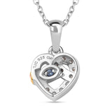 Round Cut Cubic Zirconia in 925 Sterling Silver Necklace 5