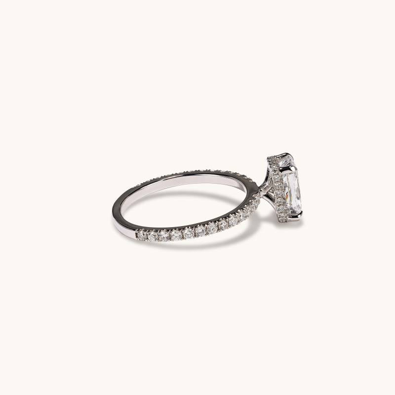 Stunning 1.20 CT Radiant Moissanite Engagement Ring with Hidden Halo & Pave Design 2
