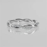 Stunning 0.11 TCW Round Moissanite Stones Twisted Wedding Bands 4