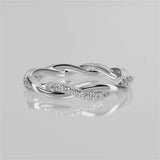 Stunning 0.11 TCW Round Moissanite Stones Twisted Wedding Bands 4