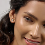 2.0 TCW Princess Cut Moissanite Stud Earrings in Gold 5