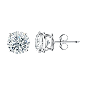 Classic 0.30 TCW Round Cut Moissanite Stud Earrings in Gold