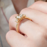 Stunning 0.50-1.50 CT Round Moissanite Engagement Ring With Three Stone & Pave Design 5