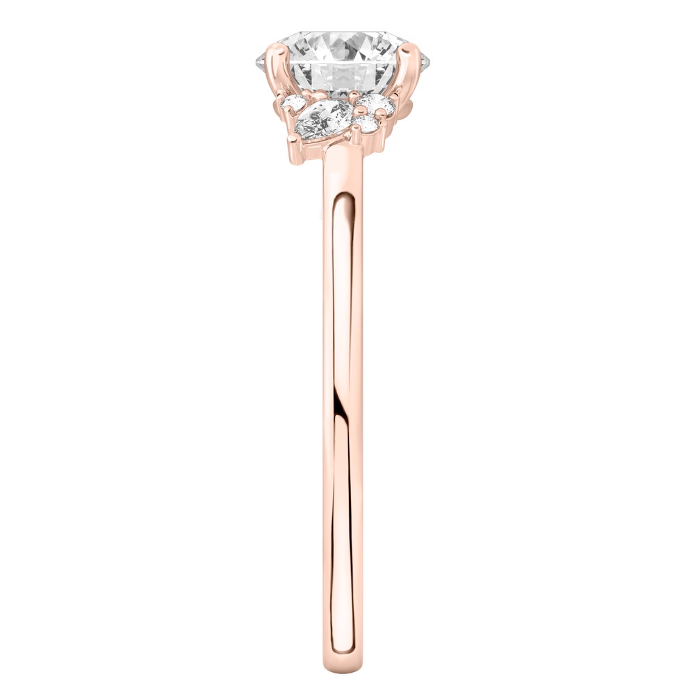 Stunning 0.50-1.50 CT Round Moissanite Engagement Ring With Cluster Design 9