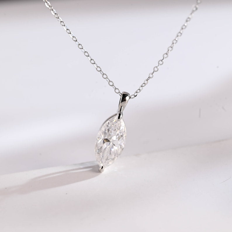 0.17 CT Moissanite Diamond Cross Pendant Necklace in Solid Gold 7