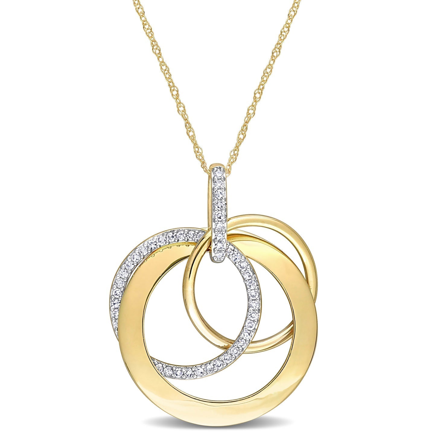 Round Cut Cubic Zirconia in 925 Sterling Silver Necklace 1
