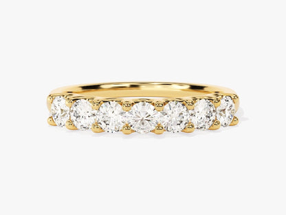 Stunning 0.70 CT Round Moissanite Stones Half Eternity Wedding Band 1