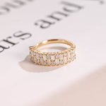 Stunning 0.5 TCW Round & Baguette Moissanite Stones Half Eternity Wedding Band 1