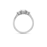 Stunning 0.6 CT Oval Moissanite Stones Three Stones Wedding Band 3