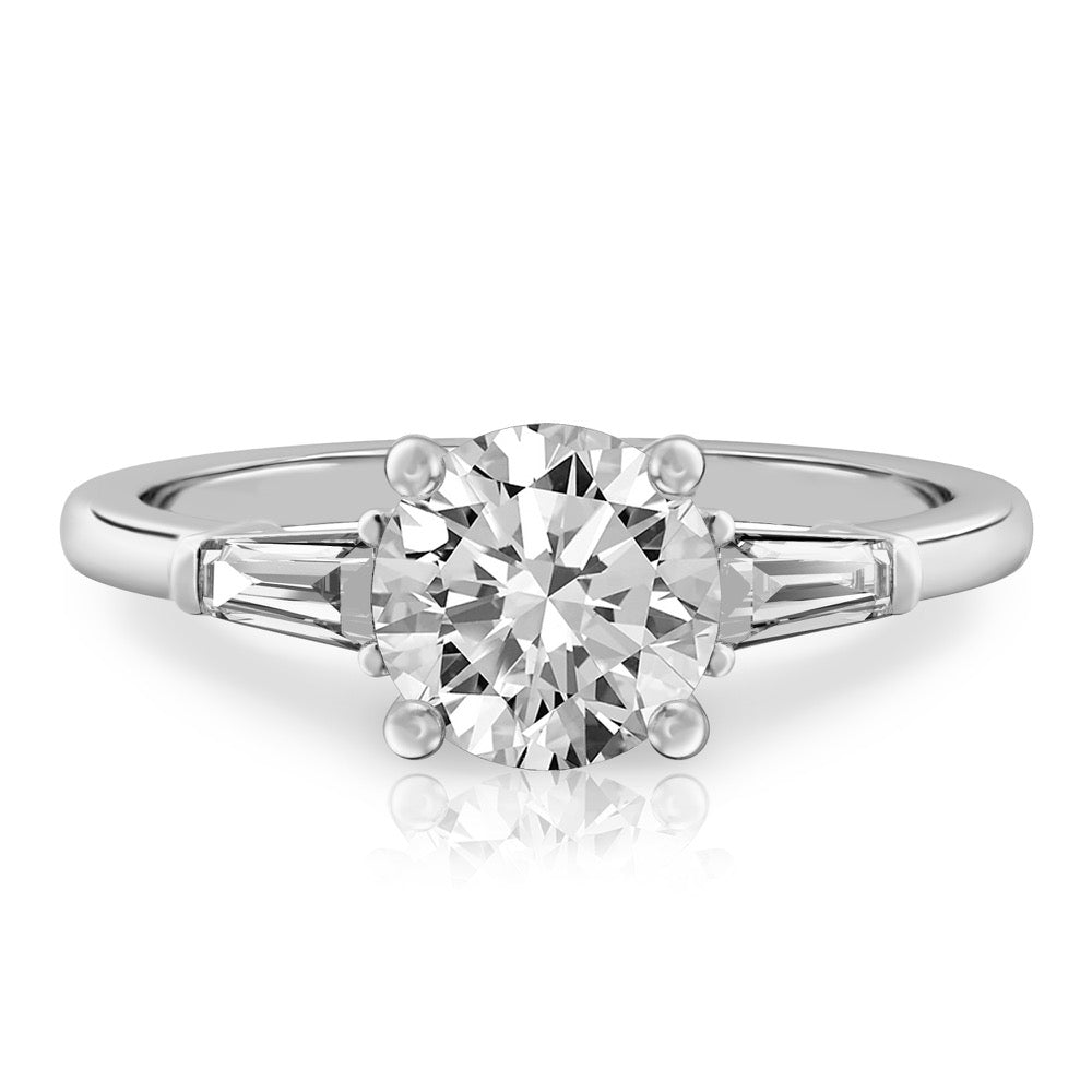Stunning 0.50-1.50 CT Round Moissanite Engagement Ring With Milgrain Pave Design 1