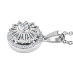 Round Cut Cubic Zirconia in 925 Sterling Silver Necklace 4