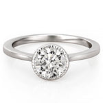 Stunning 0.50-1.50 CT Round Moissanite Engagement Ring With Bezel Design 3