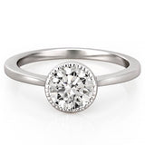 Stunning 0.50-1.50 CT Round Moissanite Engagement Ring With Bezel Design 3