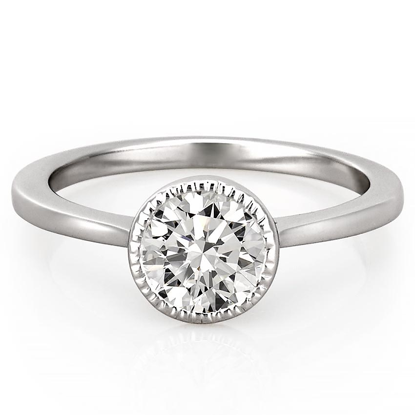 Stunning 0.50-1.50 CT Round Moissanite Engagement Ring With Bezel Design 3