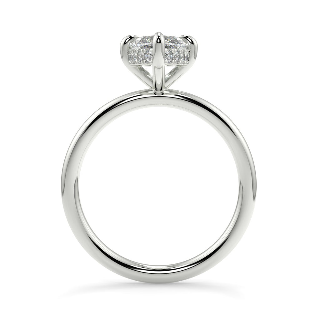 Stunning 1.05 CT Marquise Moissanite Engagement Ring with Hidden Halo Design 6