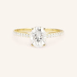 Stunning 1 CT Oval Moissanite Engagement Ring With Pave Design 1