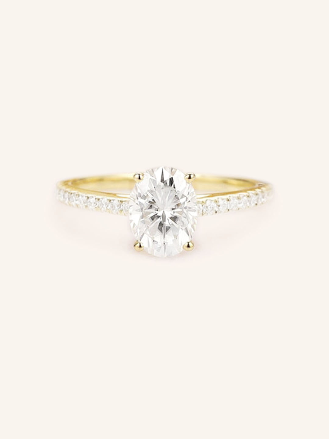Stunning 1 CT Oval Moissanite Engagement Ring With Pave Design 1