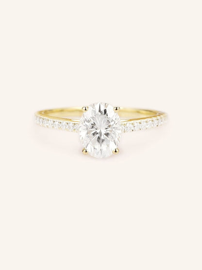 Stunning 1 CT Oval Moissanite Engagement Ring With Pave Design 1