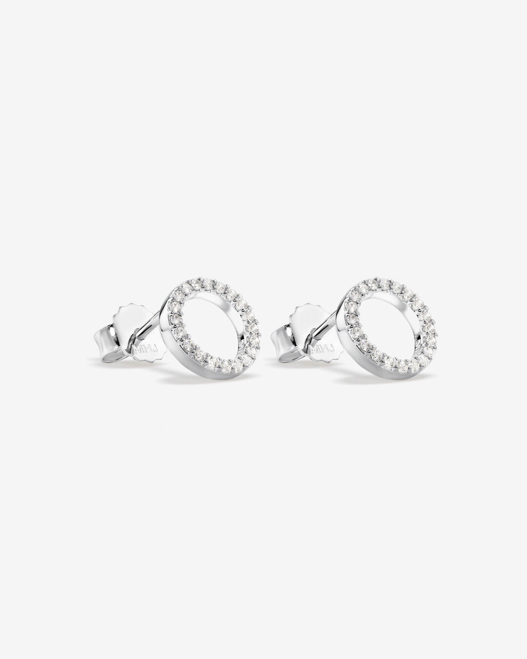 Round Cut Cubic Zirconia in 925 Sterling Silver Earrings 3