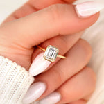 Stunning 1.75 CT Emerald Moissanite Engagement Ring with Bezel Design 3