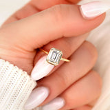 Stunning 1.75 CT Emerald Moissanite Engagement Ring with Bezel Design 3