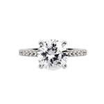 Round Cut Solitaire Style Cubic Zirconia in 925 Sterling Silver Ring 1