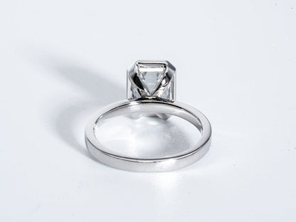 Classic 2.0 CT Emerald Moissanite Engagement Ring with Bezel Design 7