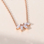 0.20 CT Marquise Moissanite Diamond Cluster Pendant Necklace in Solid Gold 3