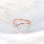 Stunning 0.15 TCW Marquise & Round Stones Curved Wedding Bands 2