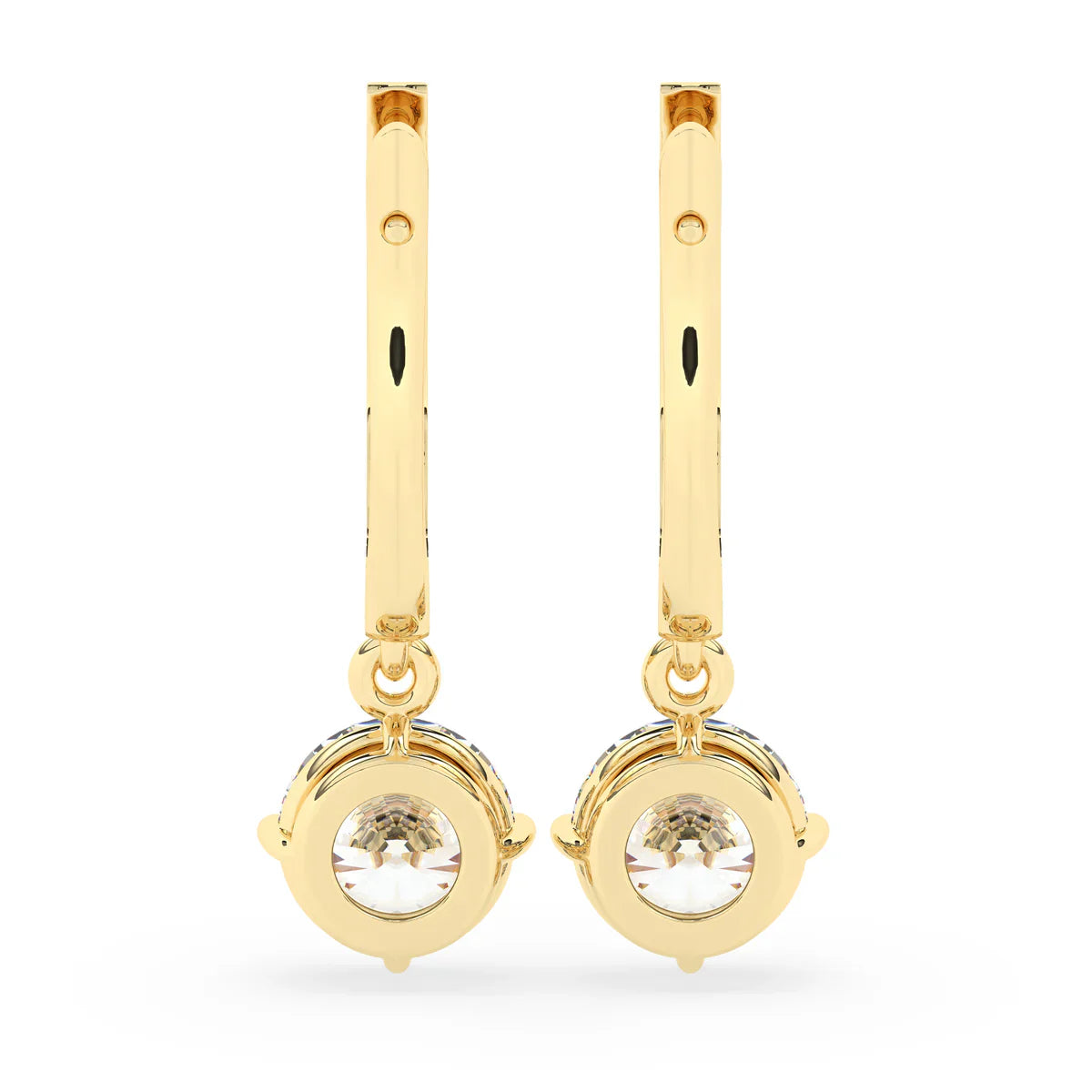2.0 TCW Round Cut Moissanite Hoops Earrings in Gold 3