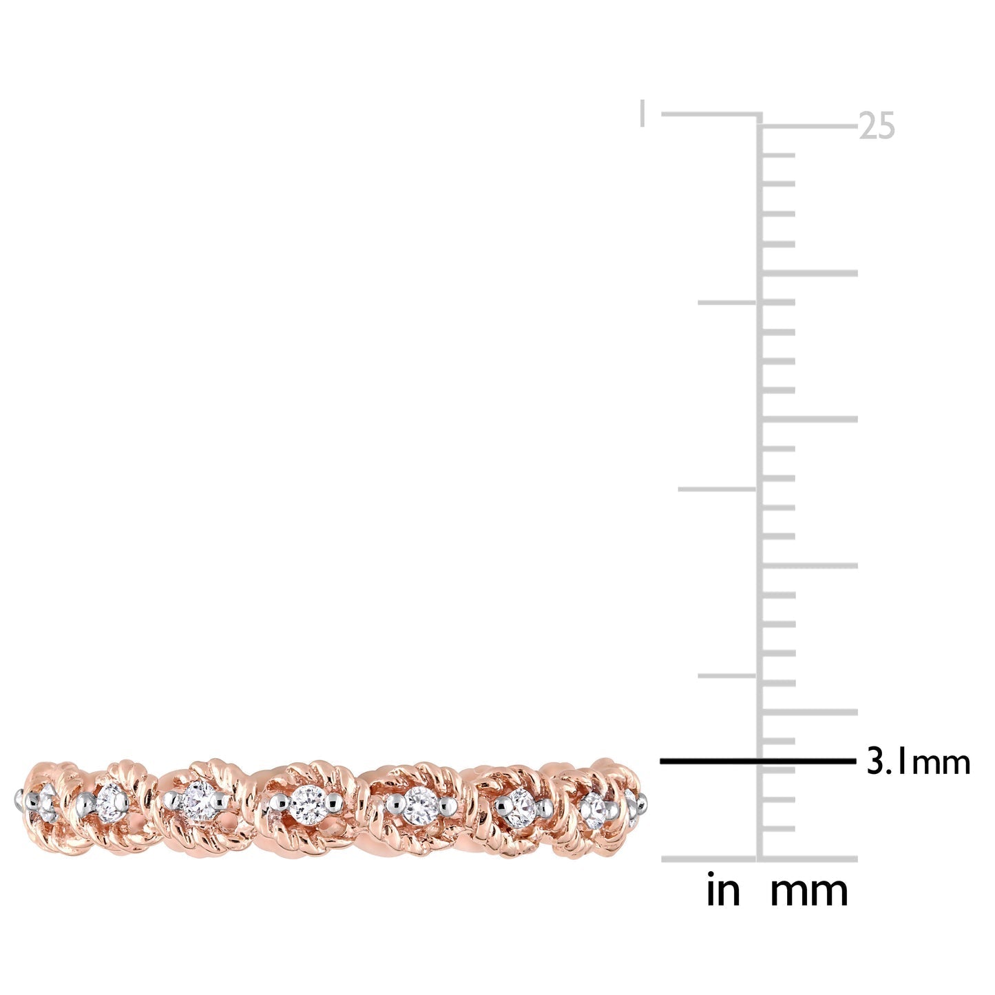 Round Cut Cubic Zirconia in 925 Sterling Silver Wedding Bands 6