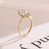 Stunning 1.0 - 2.0 CT Marquise Moissanite Engagement Ring with Pave & Hidden Halo Design 8
