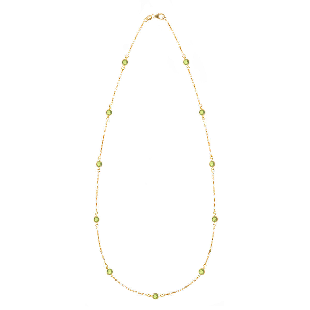 2.75 TCW Round Peridot Lab Made Diamond- August Birthstone Necklace 1