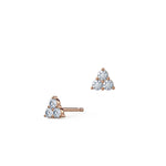 0.30 TCW Round Cut Moissanite Three Stone Stud Earrings in Gold 5