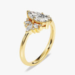 Stunning 1.0-1.50 CT Marquise Moissanite Engagement Ring with Cluster Design 2