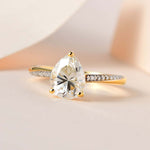 Pear Cut Pave Style Cubic Zirconia in 925 Sterling Silver Ring 2