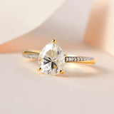 Pear Cut Pave Style Cubic Zirconia in 925 Sterling Silver Ring 2
