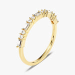 Stunning 0.20 CT Round & Baguette Moissanite Stones Half Eternity Wedding Bands 2