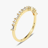 Stunning 0.20 CT Round & Baguette Moissanite Stones Half Eternity Wedding Bands 2