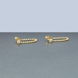 0.10 TCW Round Cut Moissanite Thread Earrings in Gold 3