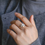 Stunning 1.0 - 2.0 CT Oval Moissanite Engagement Ring with Cluster Design 4